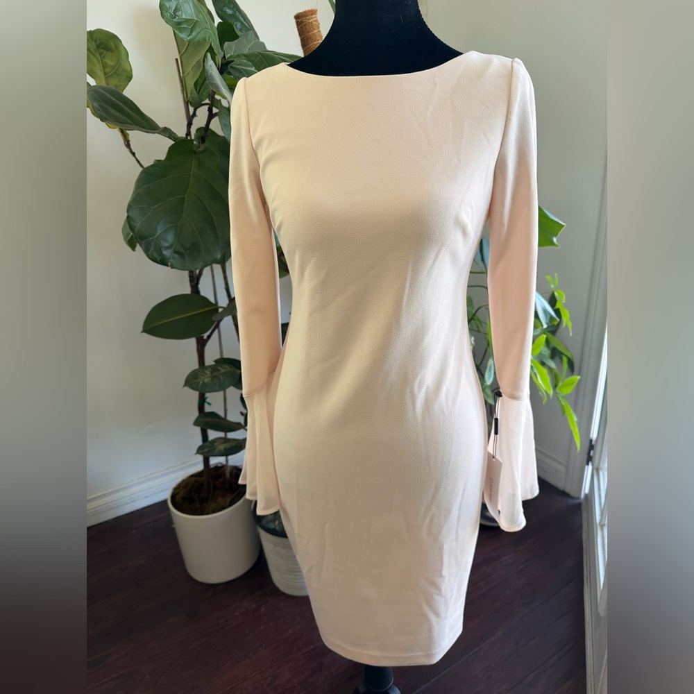 Calvin Klein Soft Cream Long Sleeve Dress